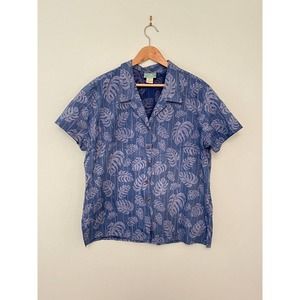 Vintage Reyn Spooner Hawaiian Shirt Mens XL Floral Blue Button Up Short Sleeve